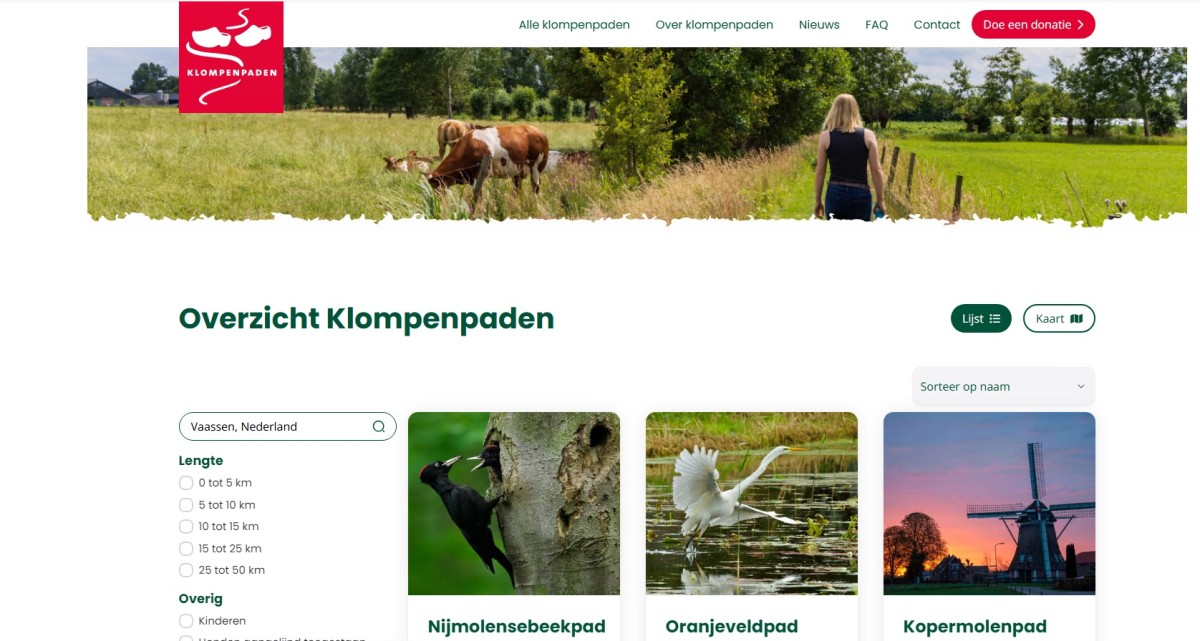 Nieuwe website Klompenpaden.nl