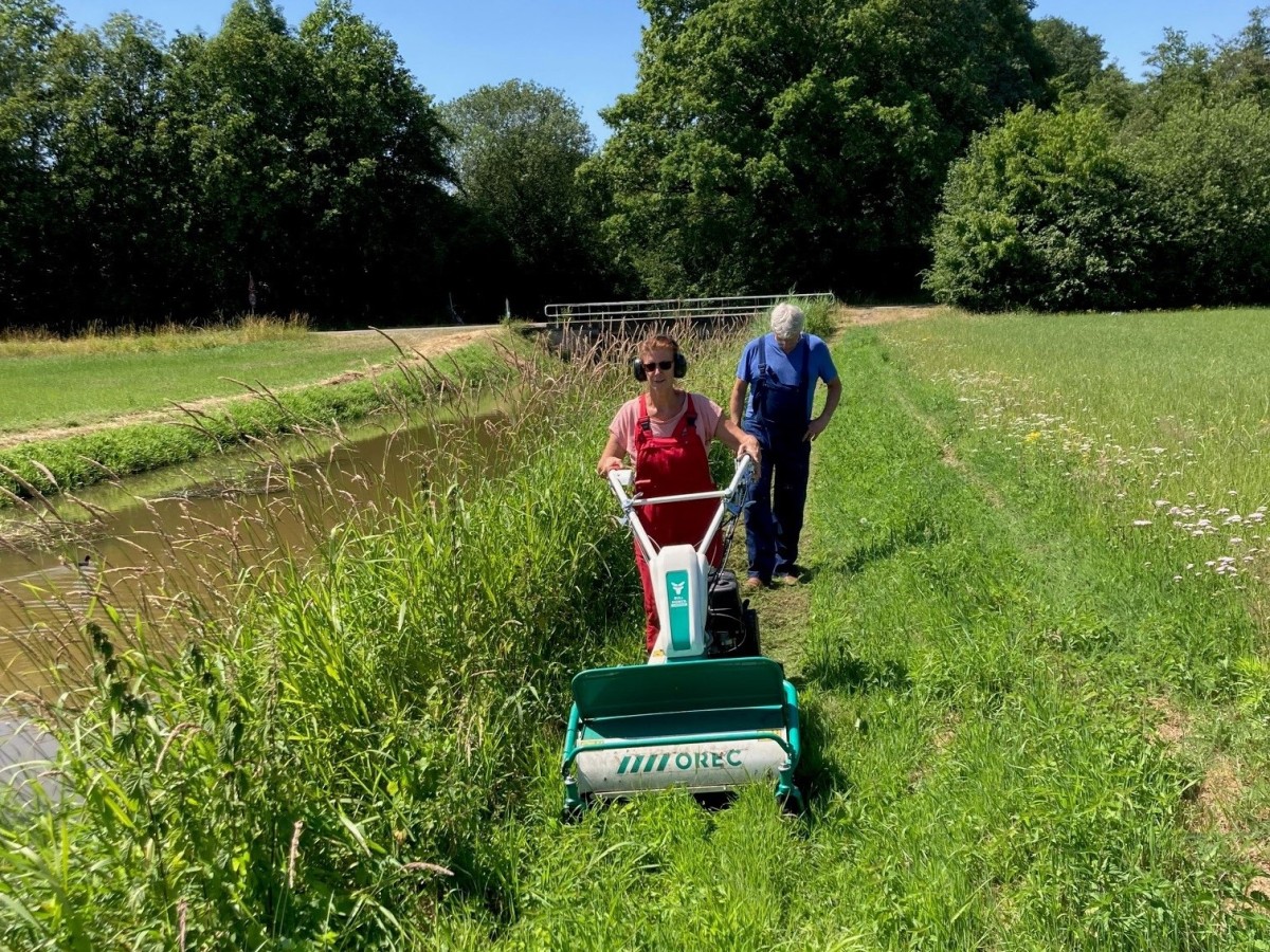 vrijwilligers plaatsen palen